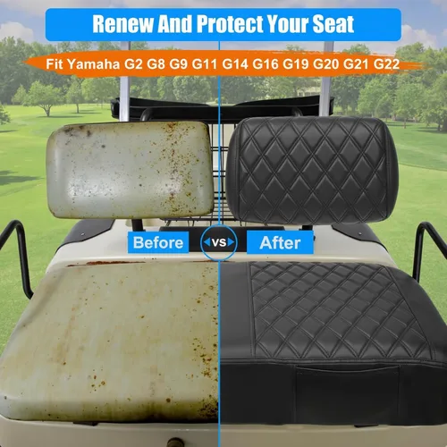 Miniatura 2 de Cubiertas de asiento para carritos de golf LEAPGOMAX delanteras para carritos de golf Yamaha G2 G8 G9 G11 G14 G16 G19 G20 G22 hechas de cuero marino