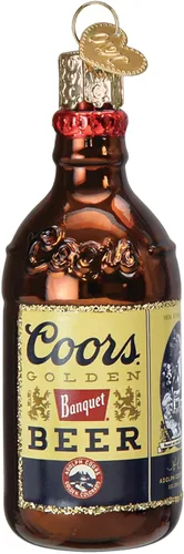 Miniatura 5 de Old World Christmas Botella de luna azul soplado adorno para árbol de Navidad, decoración navideña hecha a mano, colección de cerveza