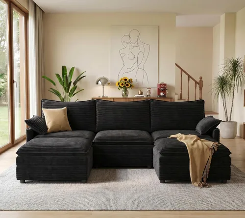 Miniatura 116 de Vesgantti 2 Piece Loveseat & 3 Seater Sofa Set, Modular Cloud Couch, Beige