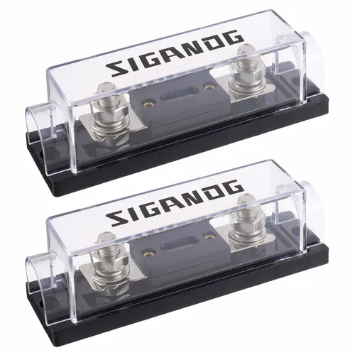 Portafusibles ANL de 40 Amperios Calibre 0/2/4 con Fusibles ANL de 40A para Audio de Coche, Camión, DIY (Paquete de 2)