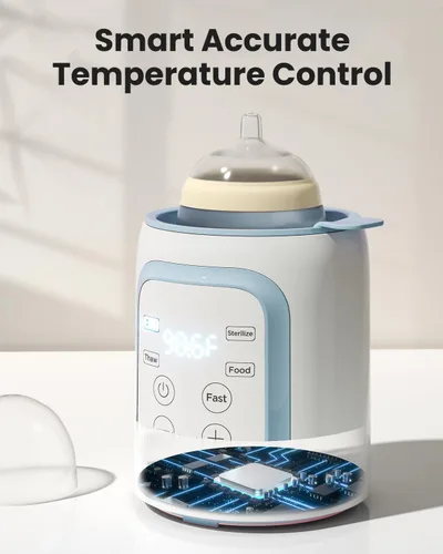 Miniatura 7 de Grownsy Calentador de biberones, calentador de leche rápido 8 en 1 para bebés con temporizador para leche materna o fórmula, control preciso de Azul