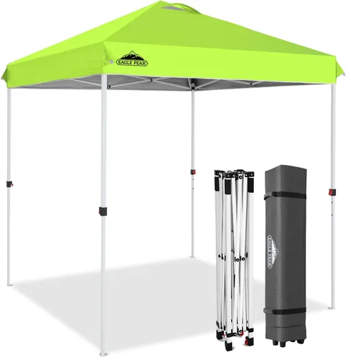 Miniatura 171 de EAGLE PEAK Tienda de campaña desplegable con bolsa de transporte con ruedas, 8 estacas, 4 cuerdas, 4 bolsas de peso, toldo de tienda de campaña