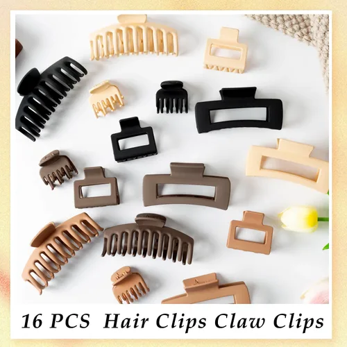 Miniatura 6 de Pinzas Premium para el Cabello para Mujeres: Pinzas de Garra con Lazo para Cabello Grueso y Delgado, Pinzas Grandes Antideslizantes con Lazo en Negro