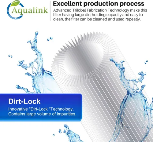 Miniatura 2 de AQUALINK PPL10BB - Filtro de sedimento plisado para toda la casa de 10 x 4.5 pulgadas para agua de pozo, cartucho de repuesto para GE FXHSC
