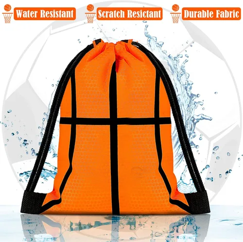 Miniatura 3 de Shappy 12 bolsas de baloncesto con cordón, pequeñas bolsas deportivas a granel, mochila para golosinas para bailes, fiestas de cumpleaños, regalos