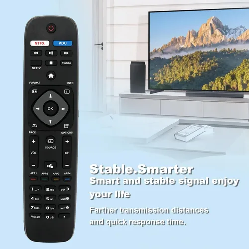 Miniatura 8 de Nuevo reemplazo remoto apto para Philips Smart TV NH500U NH500UW NH503UP 55PFL5602 50PFL5602 43PFL5602 75PFL6601 32PFL4902 40PFL4901 43PFL4901