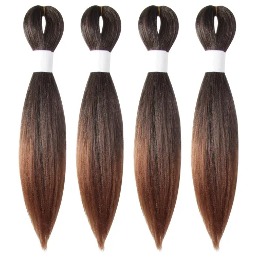 Miniatura 63 de Cabello trenzado preestirado de 10 pulgadas, 4 paquetes, extensiones de cabello corto para trenzas, cabello sintético preestirado #1 (negro azabache)