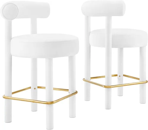 Miniatura 13 de Modway EEI-6705-IVO Toulouse Boucle - Juego de 2 sillas de comedor de tela, color marfil