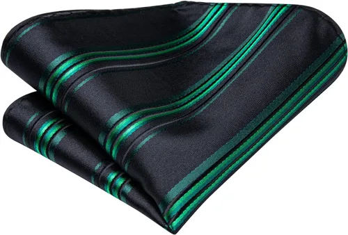 Miniatura 258 de Hi-Tie Corbata clásica de cachemira para hombre con pañuelo y gemelos a cuadros