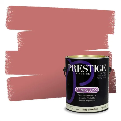 Miniatura 304 de Prestige Paints Pintura exterior e imprimación en uno, 1 galón, plano, coincidencia comparable de Valspar* Amber Rose*