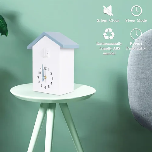 Miniatura 2 de KEYPOWER - Reloj de cuco, reloj de pared de cuco, sonidos de pájaros de cuco o llamada, péndulo de reloj con diseño, casa de pájaros, arte de pared