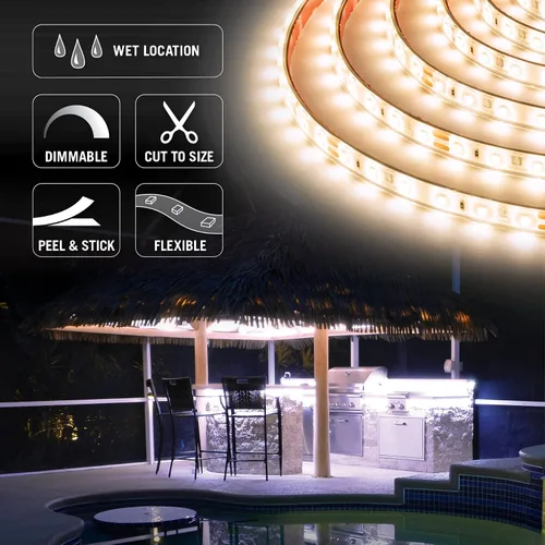 Miniatura 3 de Armacost Lighting RibbonFlex Pro 135410 - Cinta de luz blanca cálida (2700 K), 60 LEDs/M, 8.2 ft, 24 V