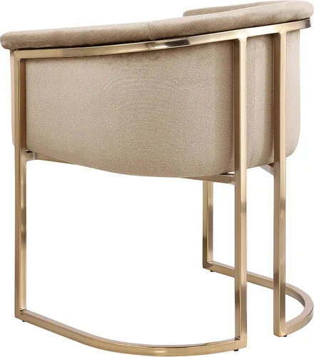 Miniatura 7 de Meridian Furniture 758Beige-C Tierra Collection Modern Silla de comedor tapizada contemporánea con lujoso terciopelo beige, acabado de latón