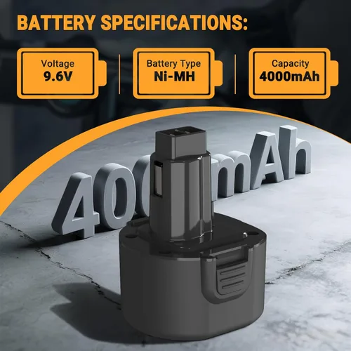 Miniatura 3 de Shentec Batería de 9.6V 4000Ah compatible con Black & Decker PS120 A9251 DE9036 DW9061 PS310 PS3350 CD9600 PS3300 Power Tool Paquetes