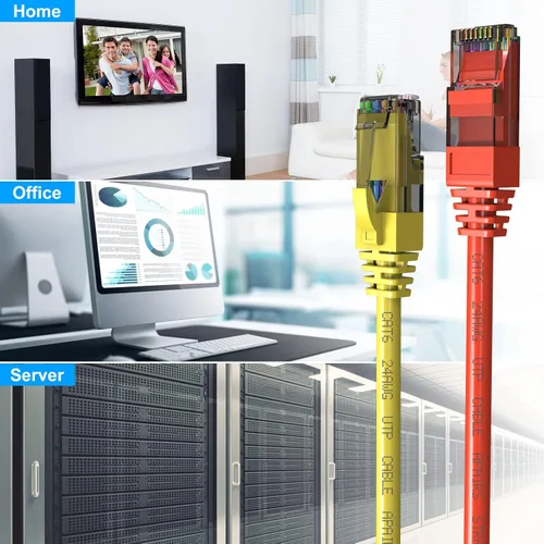 Miniatura 6 de Cables de conexión Cat6 de 6 pies (paquete de 6), cable Ethernet Cat 6, cable CCA de 24 AWG, red UTP, cable de Internet, compatible con PC, laptop
