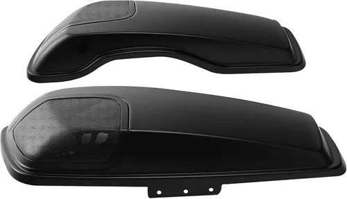Miniatura 3 de TCT-MOTORPARTS Alforjas de mezclilla negra con tapas, bocina de 5 x 7 pulgadas, rejillas para Harley Street Glide Road King Road Glide Ultra Limited