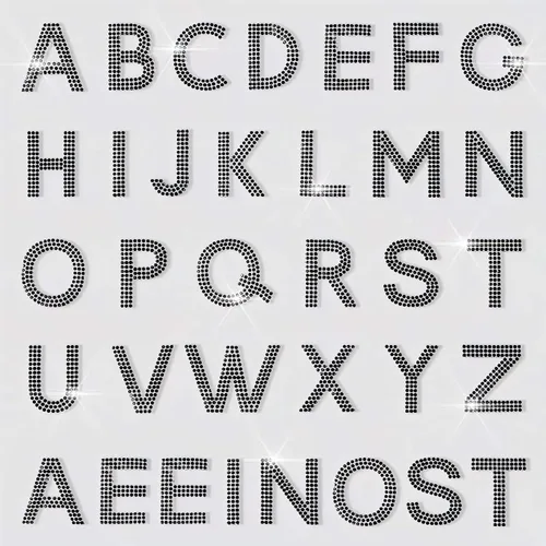 Miniatura 5 de 34 calcomanías de letras del alfabeto con diamantes de imitación, letras A-Z, autoadhesivas para planchar, calcomanías para autos, artes
