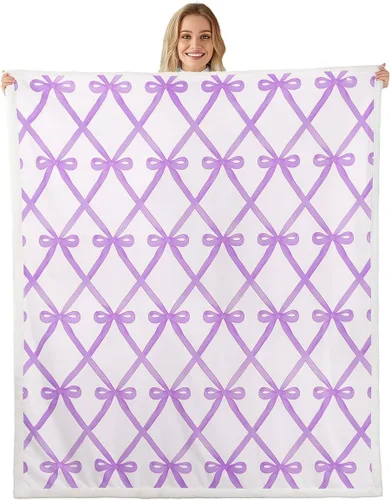 Miniatura 18 de Erosebridal Black Pink Bow Fleece Throw Blanket 40"x50" - Ultra-Soft for Couch Sofa Bed,Kawaii Cool Bowknot Sherpa Blanket,Princess Style Fuzzy