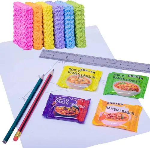 Miniatura 6 de 16 unidades de borradores de comida para niños, para el aula, fideos de ramen picantes, lindos borradores para niños, escritorio a granel, mascotas