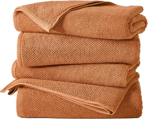 Miniatura 10 de Great Bay Home Toalla de baño blanca – Toalla de baño de gran tamaño 100% algodón de 68 x 35 pulgadas – Absorbente, de secado rápido, toalla de baño