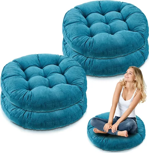 Miniatura 8 de Almohadas de suelo Jerify 22 x 22 Pulgadas Redondas Cuadradas Grandes Almohada de meditación para piso para aula Meditación para adultos Almohada