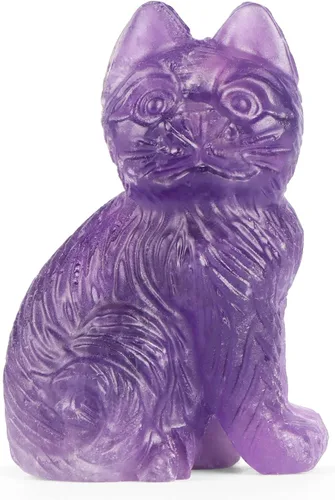 Miniatura 3 de Artistone Estatua de gato de cristal de amatista de 2 pulgadas, diseño de gatito sentado a mano, tallada a mano, escultura de cristal curativo