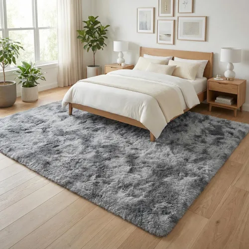Miniatura 9 de Alfombra suave y esponjosa para dormitorio, alfombra de felpa lanuda de 7 x 10, alfombra antideslizante y mullida para sala de estar, habitación