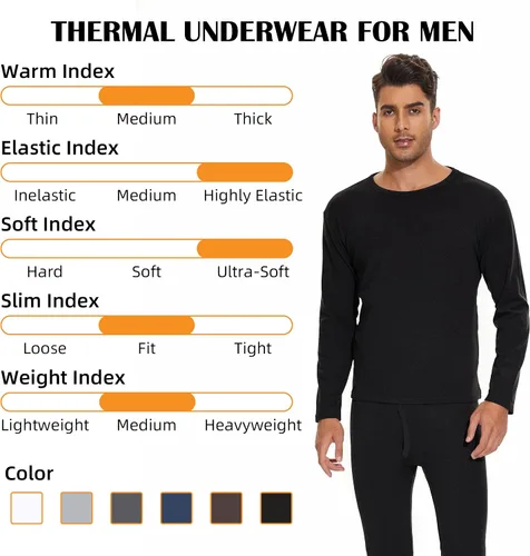 Miniatura 6 de Ropa interior térmica para hombre ultra suave largo con capa base con forro polar