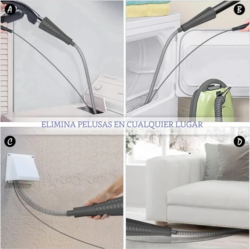 Miniatura 3 de Sealegend V2, Kit limpiador para la ventilación de la secadora con guía de alambre para manguera de vacío, cepillo para remover pelusas,potente Negro
