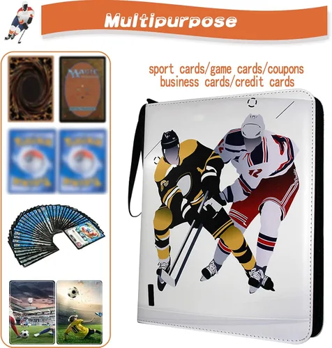 Miniatura 6 de Álbum de Tarjetas de Hockey, Carpeta de Tarjetas de Intercambio de 9 Bolsillos con 50 Fundas Extraíbles, Compatible con 900 Tarjetas Deportivas
