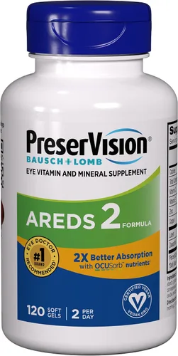 Miniatura 2 de PreserVision AREDS 2 Suplemento vitamínico y mineral para ojos con OCUSorb, 120 geles suaves veganos, contiene luteína, zeaxantina, vitamina C