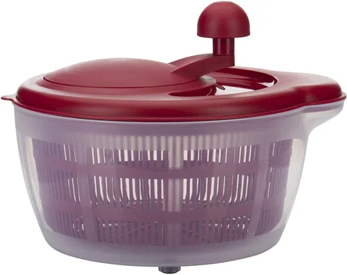 Miniatura 8 de Westmark Germany Centrifugador de ensaladas fácil de usar para secar las verduras y mejorar el sabor de los condimentos, de 10 pulgadas Green/Clear