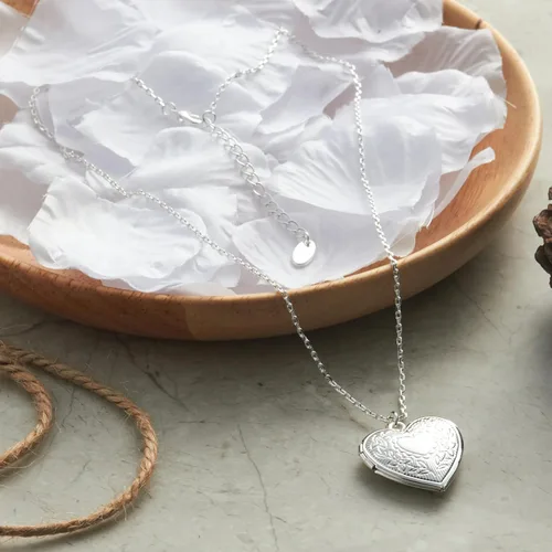 Miniatura 4 de Philip Jones Medallón de corazón chapado en plata, chapado en plata, No es una piedra preciosa