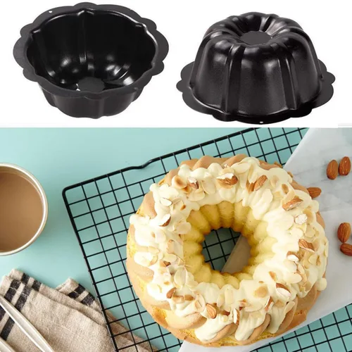 Miniatura 3 de Paquete de 4 mini moldes para tartas, acero al carbono de 5 pulgadas, reutilizables, antiadherentes, plato para hornear pequeño, borde con volantes