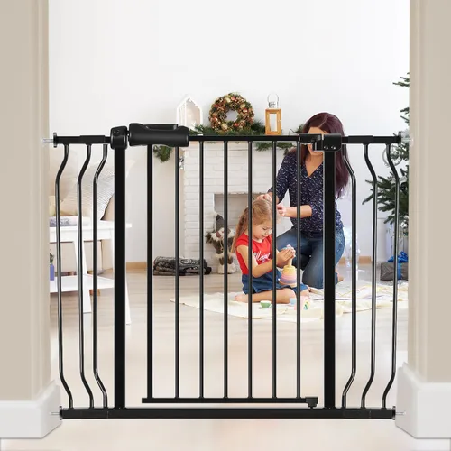 Miniatura 17 de HOOEN - Puerta de bebé extra ancha para escaleras, puertas, pasillos, puerta de tensión, puerta de bebé, caminar a través de puertas para niños