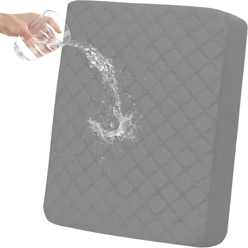 Easy-Going Funda de Cojín Impermeable para Silla, Fundas Antideslizantes a Prueba de Fugas para Cojines de Asiento de Sofá, Protector de Muebles Gris