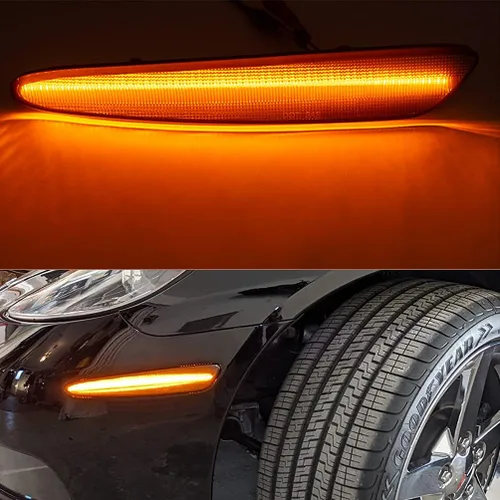 Miniatura 5 de 4 piezas de lentes transparentes ámbar/rojas delanteras traseras LED Kits de luces laterales para Chevy Corvette C6 2005 2006 2007 2008 2009 2010