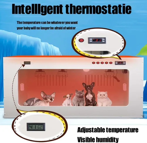 Miniatura 5 de QIANG Portable Insulated Puppy Incubator with Heating & Fan,Compact Brooder Nursery for Safe Transport and Home Care of Newborn Dogs, Cats, and