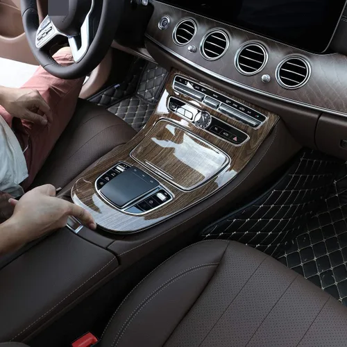 Miniatura 3 de YIWANG Cubierta decorativa de panel de consola central de ABS cromado, 2 piezas para Mercedes Benz Clase E W213 2019 accesorios de automóvil