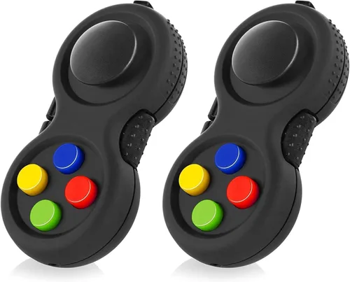 Miniatura 12 de juguete original de concentración Fidget, juego de controlador clásico de goma con 8 funciones Fidget y cordón - Excelente para aliviar el estrés