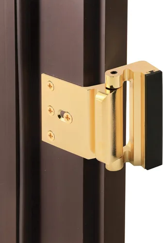 Miniatura 2 de Prime-Line U 11442 Cerradura de refuerzo de puerta – Añade alta seguridad adicional a tu hogar y evita la entrada no autorizada – Tope de 3 Latón
