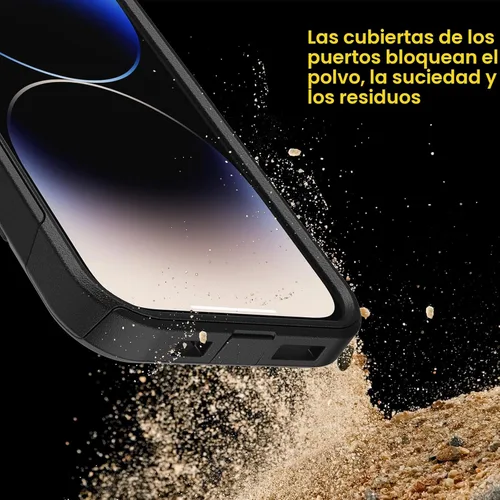 Miniatura 5 de OtterBox Funda para iPhone 14 Pro (solamente) de la serie Commuter, color negro, delgada y resistente, apta para bolsillo, con protección de puerto