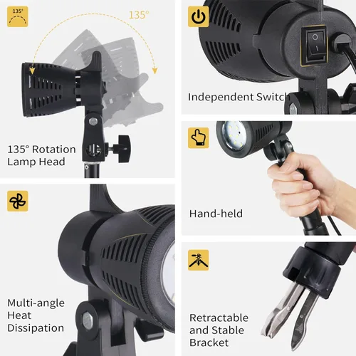 Miniatura 3 de Meking Mini kit de iluminación para fotografía Softbox, lámpara LED de mesa de 2700 K, sistema de iluminación cálida continua para pequeños luz