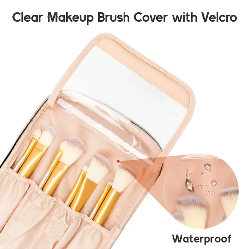 Miniatura 6 de OCHEAL Bolsa de maquillaje, bolsa de cosméticos portátil, organizador de maquillaje de viaje de gran capacidad, color negro para mujeres, bolsa
