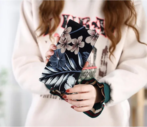 Miniatura 92 de HUA ANGEL Billetera para mujer, ultra delgada y delgada, con bloqueo RFID, tarjetero de crédito, doble embrague, carteras largas, regalo para A-ámbar