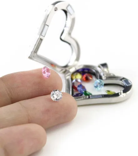 Miniatura 3 de Venta al por mayor 24PCS cristal de cristal circón redondo 5MM piedras natales encantos flotantes a granel para collar de medallón de memoria viva
