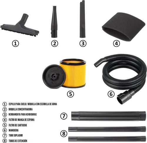 Miniatura 2 de Armor All VBV809 0901 - Aspiradora húmeda/seca de 8 galones y 4.5 HP con soplador desmontable, naranja