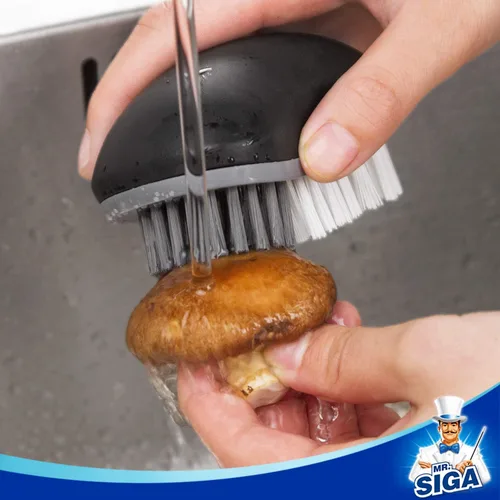 Miniatura 3 de MR.SIGA Cepillo de limpieza de frutas y verduras con agarre cómodo antideslizante, paquete de 2, color negro