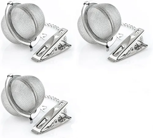 Infusor de té de bola de té con clip para preparar té suelto, pinza perfecta, infusor de té, colador, infusor de té, malla metálica, filtro de té,
