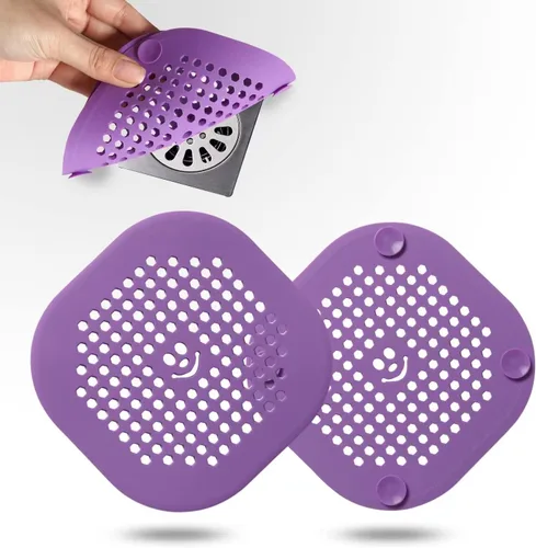 Miniatura 10 de Protector de silicona para cubrir drenaje de ducha, bañera, cocina, baño, recoge restos de cabello, paquete de 2, color negro